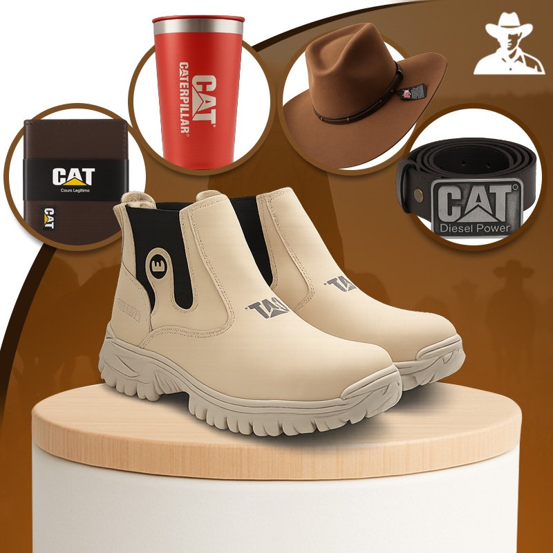 Kit Bota Masculina Adventure e Palmilha Ortopédica +BRINDES