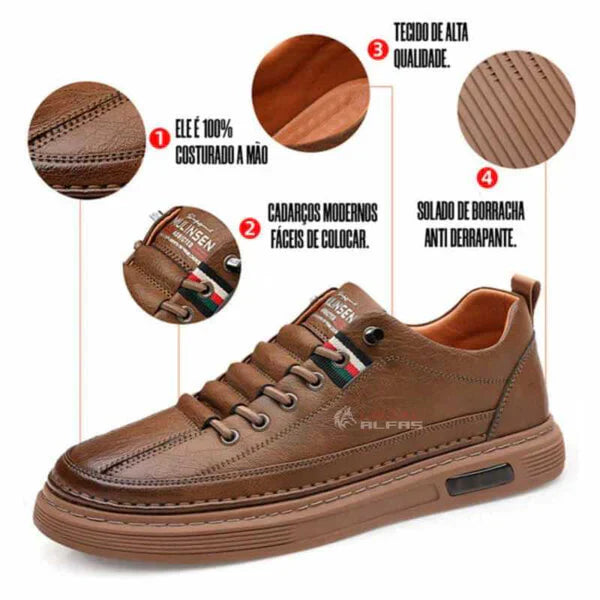 Kit 2 Tênis Ortopédico Italiano de Couro (Promoção)