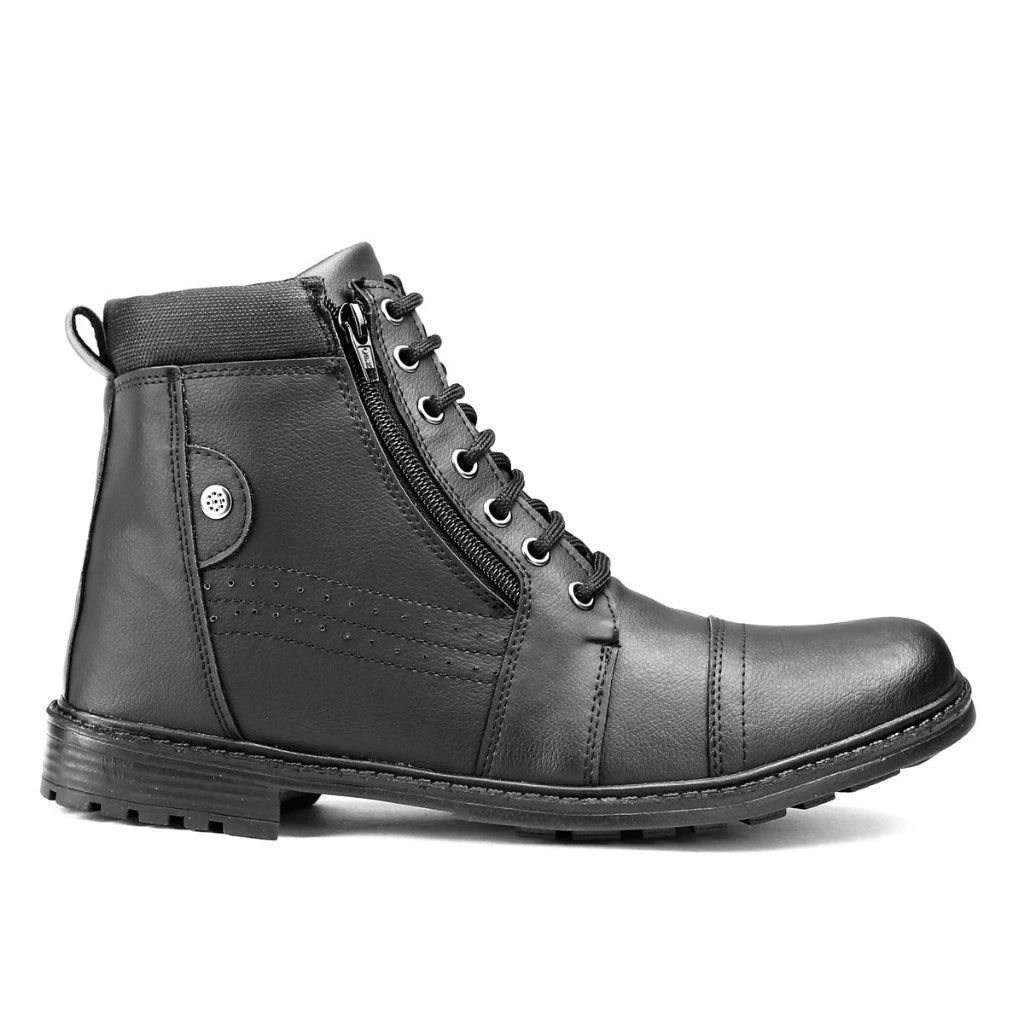 Kit de 2 Pares Bota Coturno Casual Ferraretto + Chinelo e Relógio