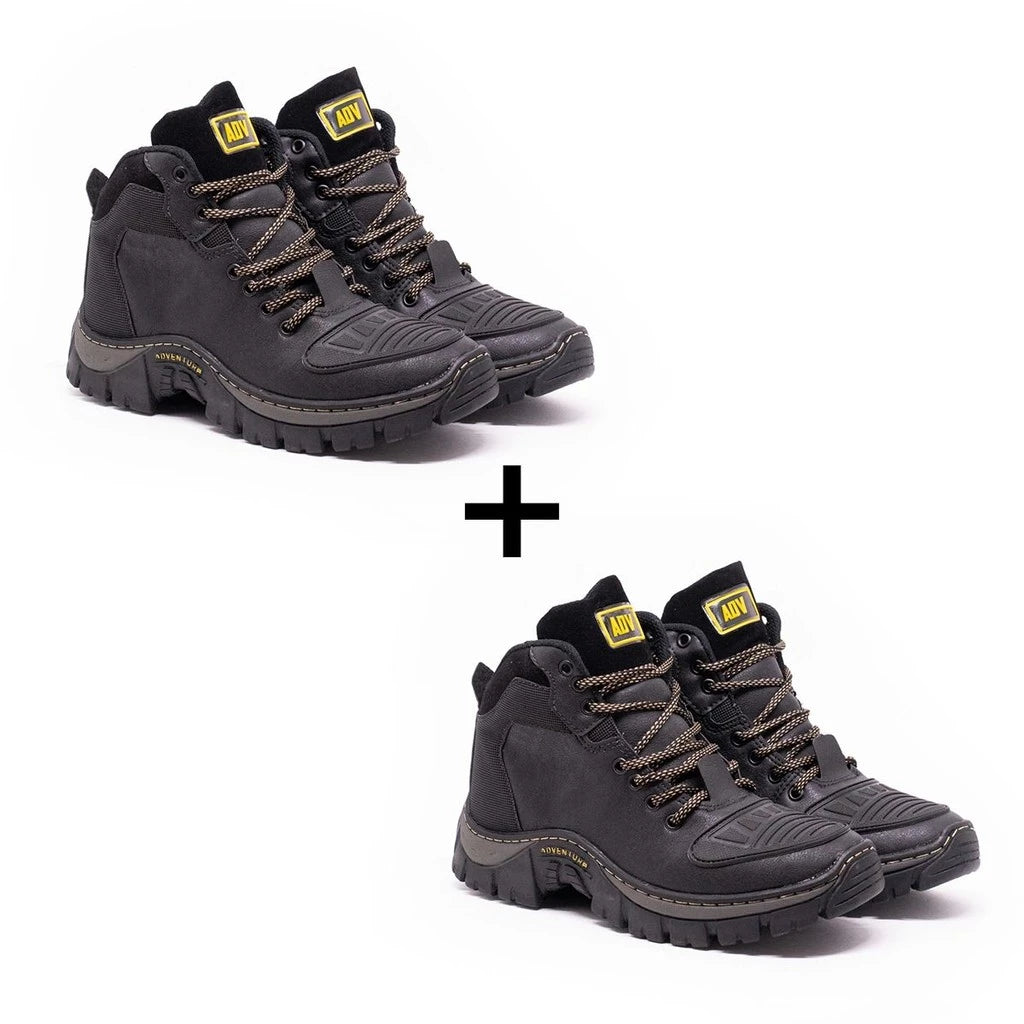 Kit 2 Bota Masculina Cano Medio Botina Resistente