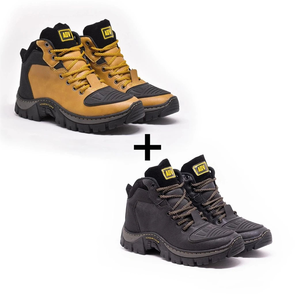Kit 2 Bota Masculina Cano Medio Botina Resistente