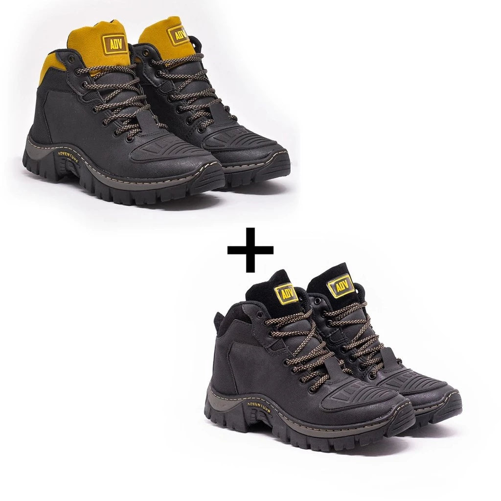 Kit 2 Bota Masculina Cano Medio Botina Resistente